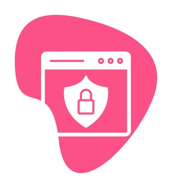 Basit Web Güvenlik simgesi, vektör illüstrasyonu