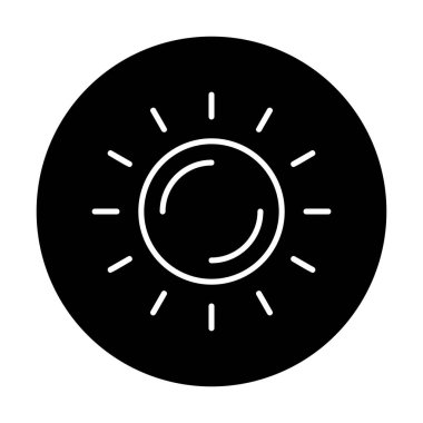 Güneş düz simge vektör çizim