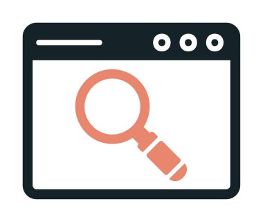 Basit Tarayıcı Arama simgesi, vektör illüstrasyonu