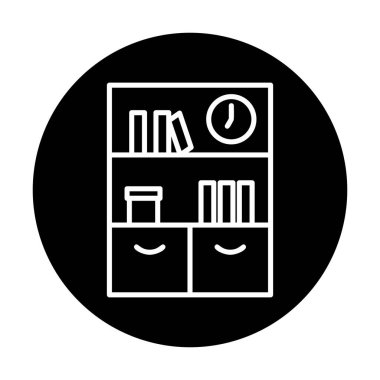 kitaplık düz simge, vektör illüstrasyonu 