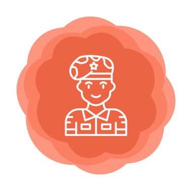 asker web simgesi, vektör illüstrasyonu 