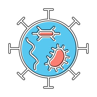 covid-19 parçacık işareti, vektör çizimi, virüs simgesi