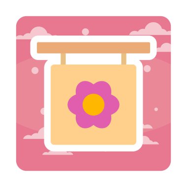 Basit çiçek simgesi, vektör illüstrasyonu