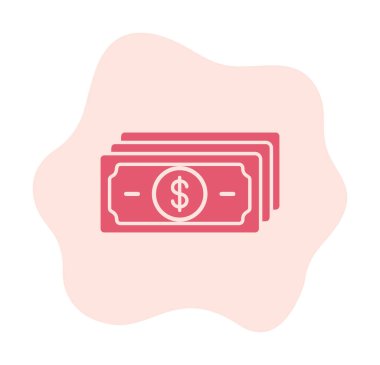 Dolar para çizgisi simgesi, vektör illüstrasyonu