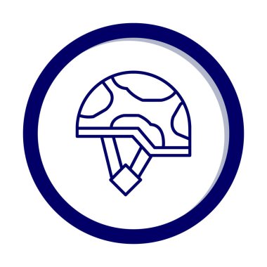 Askeri miğfer vektör renk çizgisi simgesi