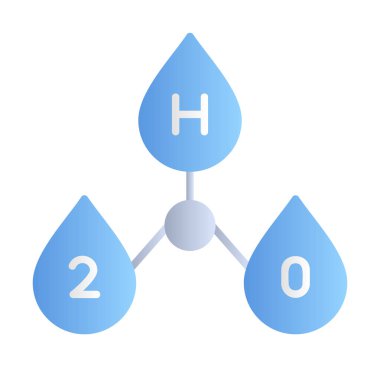 Su damlaları ve H2O işareti vektör çizimi 