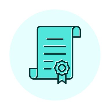 Sertifika vektör simgesi modern basit illüstrasyon                                 