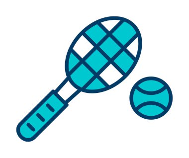 Tenis topu ve raket hattı biçim vektör tasarımı                  