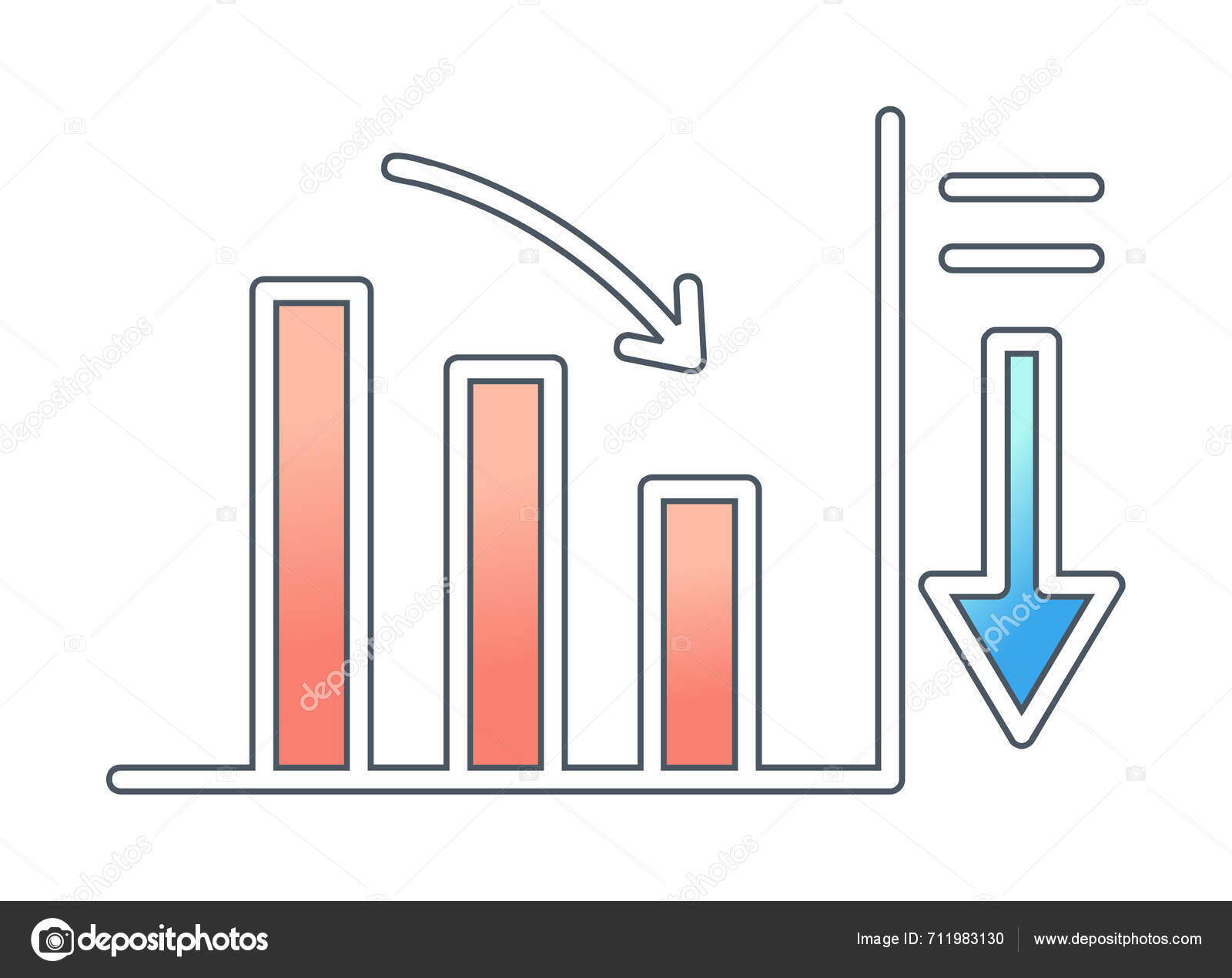 Simple Diminuer Icône Graphique Illustration Vectorielle