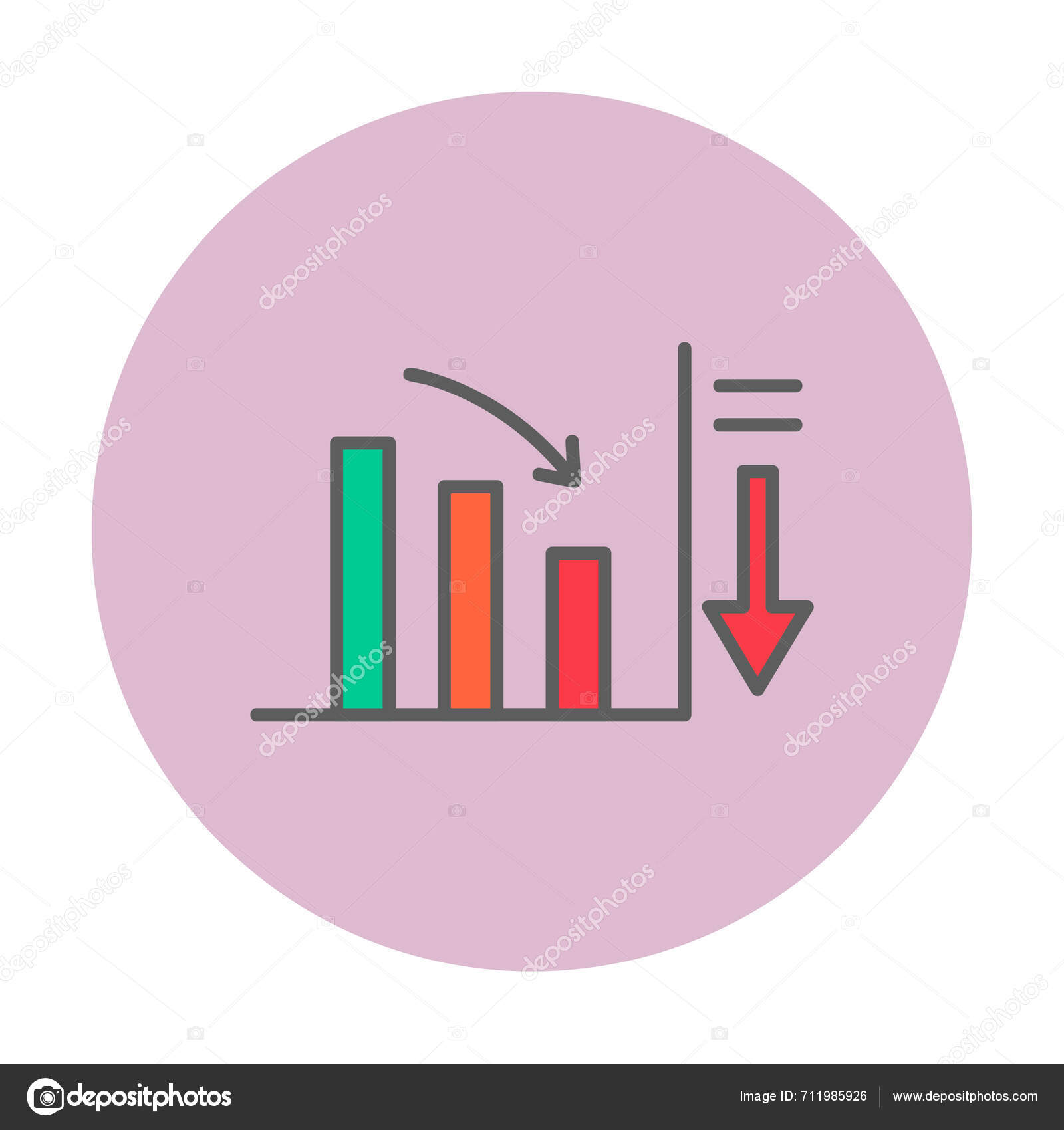 Simple Diminuer Icône Graphique Illustration Vectorielle