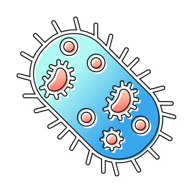 düz mikroorganizma ikon vektör çizimi 
