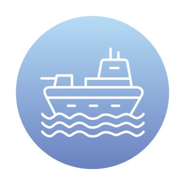 Gemi simgesi, vektör illüstrasyonu