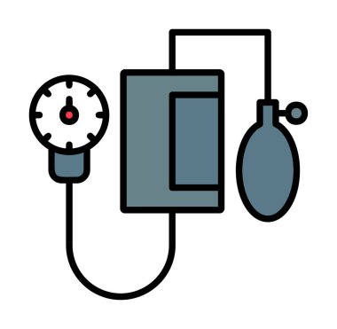 Basit Kan basıncı ölçüm simgesi, vektör illüstrasyonu