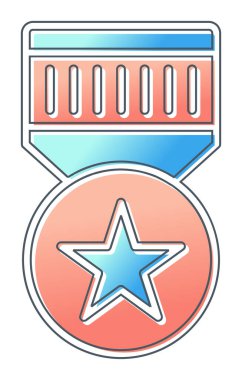 Basit Askeri Rozet simgesi, vektör illüstrasyonu