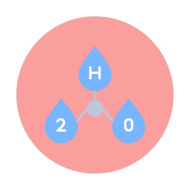 Su damlaları ve H2O işareti vektör çizimi 
