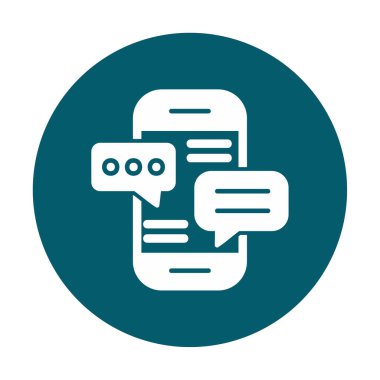 Basit akıllı telefon sohbet simgesi, vektör illüstrasyonu