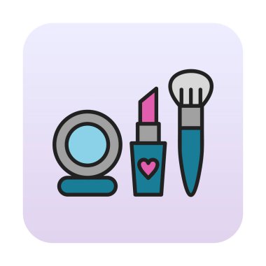 Makyaj araçları web simgesi, vektör illüstrasyonu