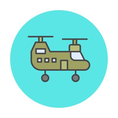Askeri Heliciopter vektör ikonu. biçim düzdür  