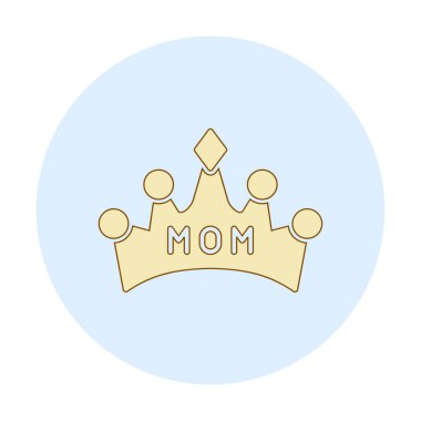 Anne tacı simgesi, vektör illüstrasyonu 