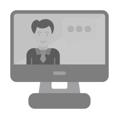 Basit Çevrimiçi Sınıf simgesi, vektör illüstrasyonu