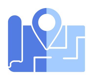 Konum iğnesi, vektör illüstrasyonlu harita simgesi