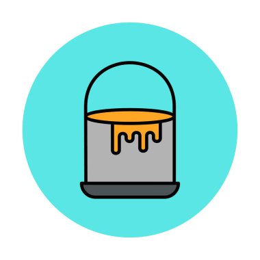 Boya kovası simge vektör çizim