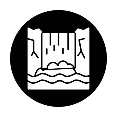 Basit Waterfal simgesi, vektör illüstrasyonu