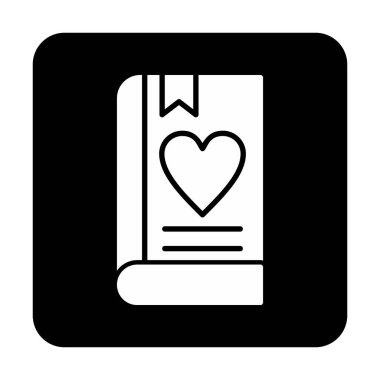 Yer imi simgesi olan aşk kitabı, basit vektör illüstrasyonu 