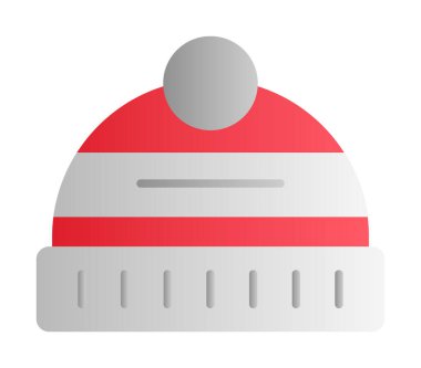 Kış Şapkası simgesinin vektör illüstrasyonu