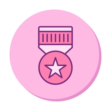 Basit Askeri Rozet simgesi, vektör illüstrasyonu