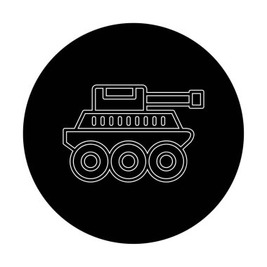 düz basit askeri tank vektör simgesi 