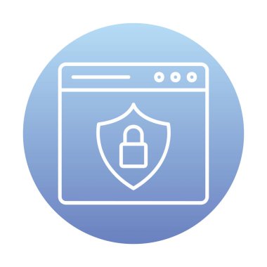 Basit Web Güvenlik simgesi, vektör illüstrasyonu