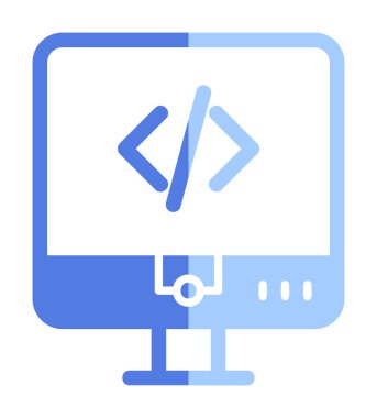 Kodlama. Web simgesi basit illüstrasyon                  