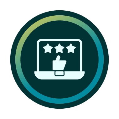 Geri besleme vektörü glifin düz simgesi. İyi İnceleme konsepti                    