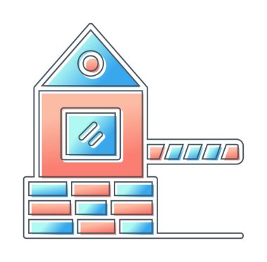 Askeri Bariyer simgesinin vektör çizimi 