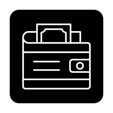 Cüzdan. Web simgesi basit vektör çizimi tasarımı