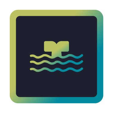 Moda tarzında izole edilmiş arka planda su ikonu olan balina kuyruğu