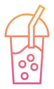 Kabarcık Çay ikonu vektör illüstrasyonu