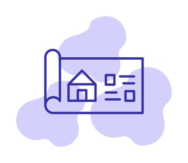 Ev Planı simgesi, vektör illüstrasyonu            