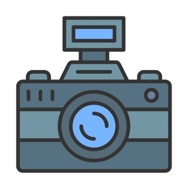 fotoğraf makinesi ikon vektör illüstrasyonu                      