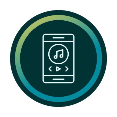 akıllı telefon müzik çalar simgesi doldurulmuş taslak biçimi