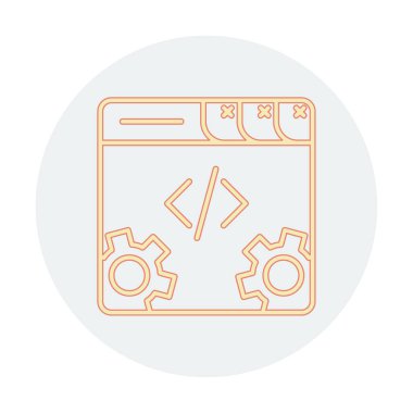 Basit programlama kodu optimizasyon simgesi, vektör illüstrasyonu