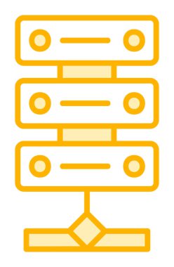 Ağ sunucu simgesinin vektör illüstrasyonu 