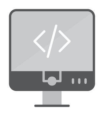 Kodlama. Web simgesi basit illüstrasyon                  