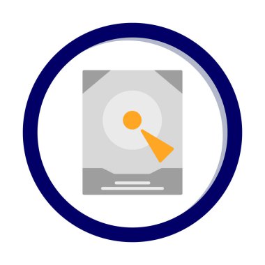 Basit Sabit disk simgesi, vektör illüstrasyonu