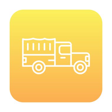 Askeri Kamyon ikonu vektör illüstrasyonu