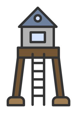 Askeri Kule. Web simgesi basit illüstrasyon 