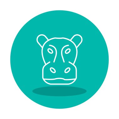 Hippopotamus baş ikon vektör çizimi