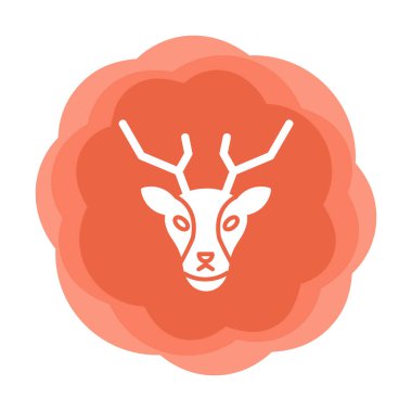 Geyik. Web simgesi basit illüstrasyon