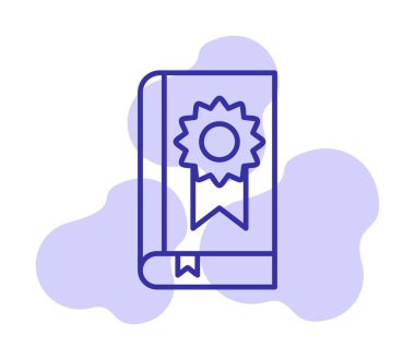 Kitap Madalyası simgesi, vektör illüstrasyonu 